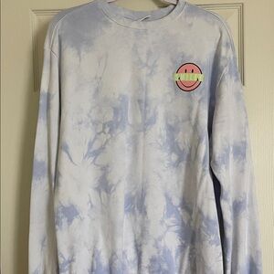 H&M Blue Tie-Dye Crew Neck Sweater